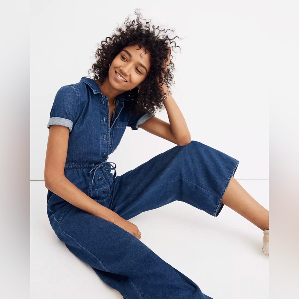 Madewell Denim Wide-Leg Utility Jumpsuit w/ Pockets